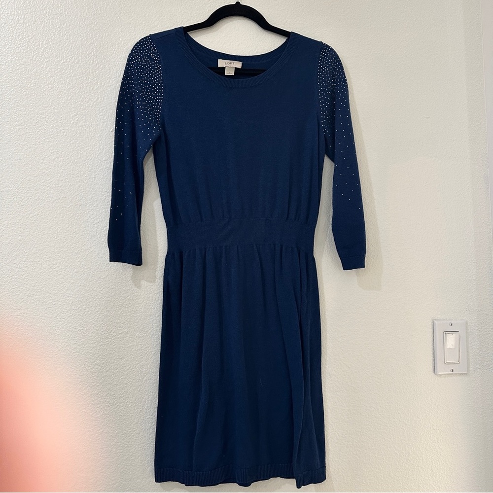 LOFT Knit Blue Dress